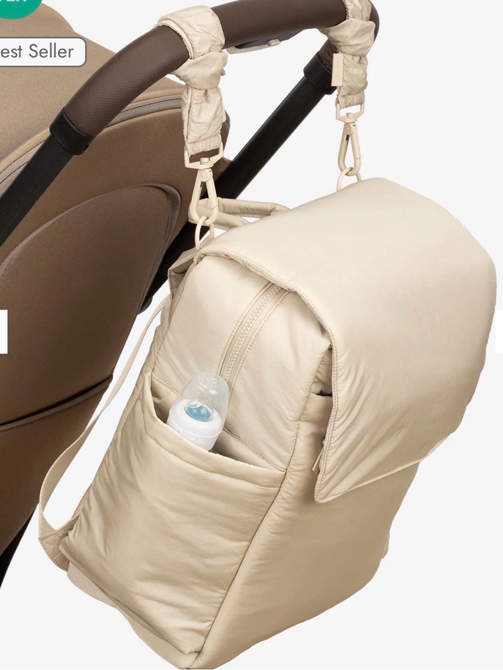 Calpak Diaper Backpack with Laptop Sleeve in Oatmeal - Picture 9 of 10